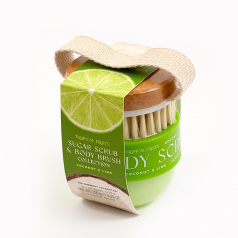 The Somerset Toiletry - Coconut & Lime Zuckerpeeling mit Bürste 150g