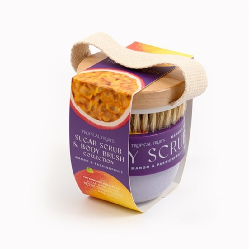 The Somerset Toiletry - Mango & Passionfruit Zuckerpeeling mit Bürste 150g