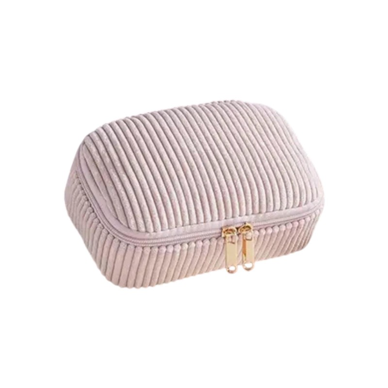 Kosmetiktasche Cord Box rosa - 19x12cm